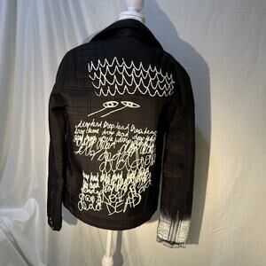 DROP DEAD “I’m Dead” Quilted Jacket Men’s Small Black Goth Streetwear Biker RARE